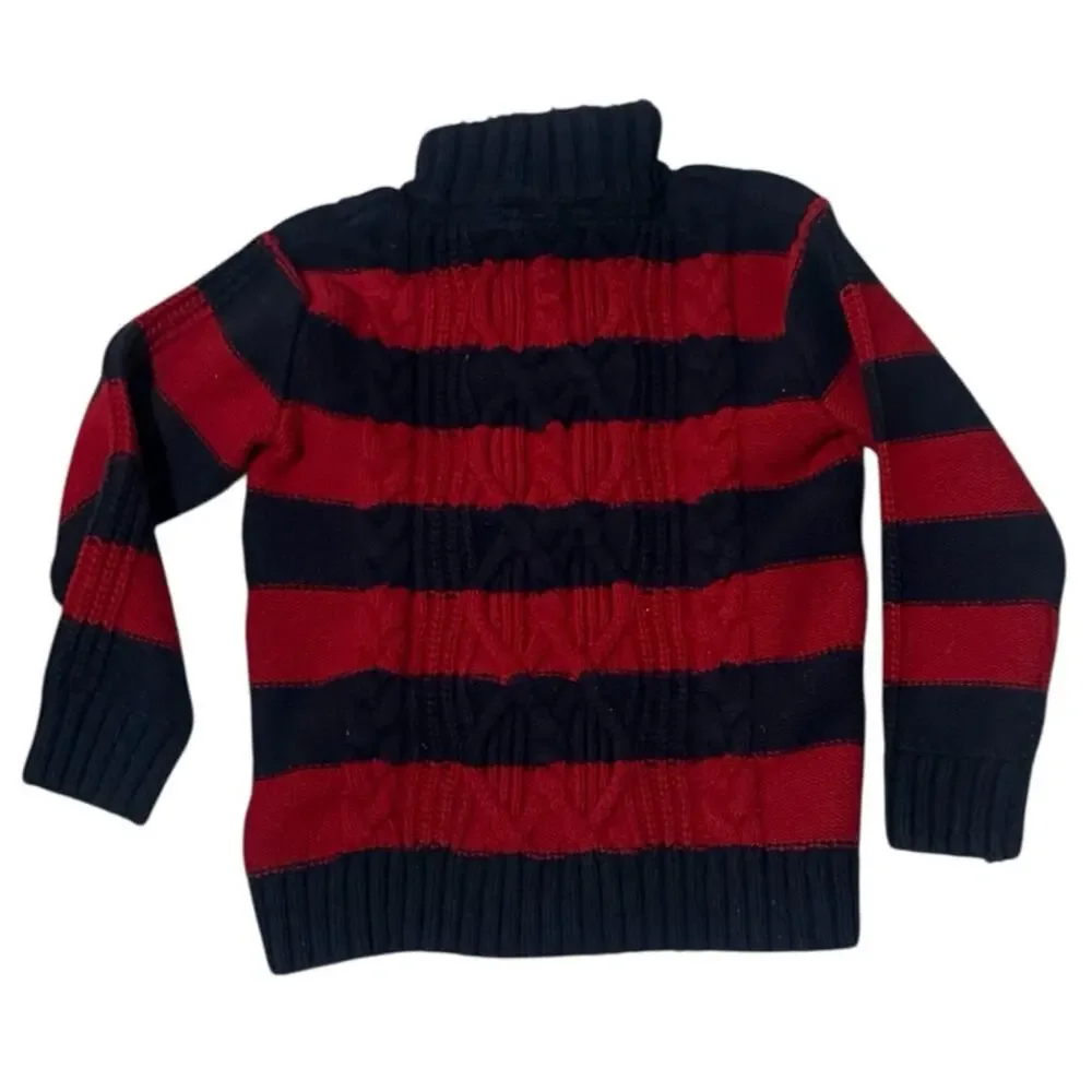 Gap Kids Red and Navy Blue Striped Thick Sweater - Size 10